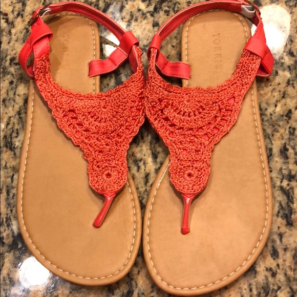 torrid Shoes - Torrid Coral Crochet Sandals